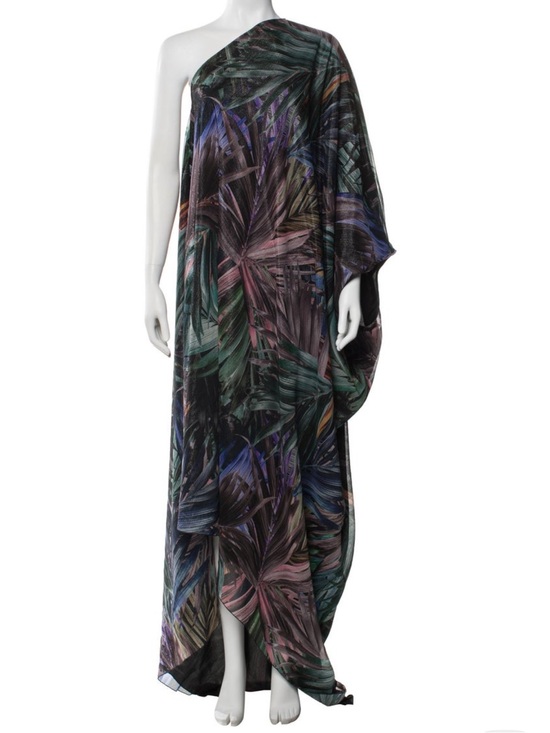 Halpern Dresses & Skirts - Halpern Printed One-Shoulder Long Dress – Size S (US 4)